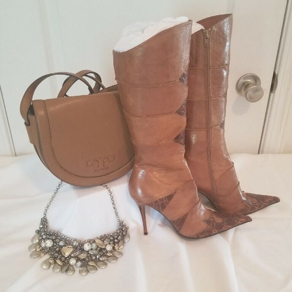 Shoes - Sexy Pointy Stiletto Leather Brown Boots